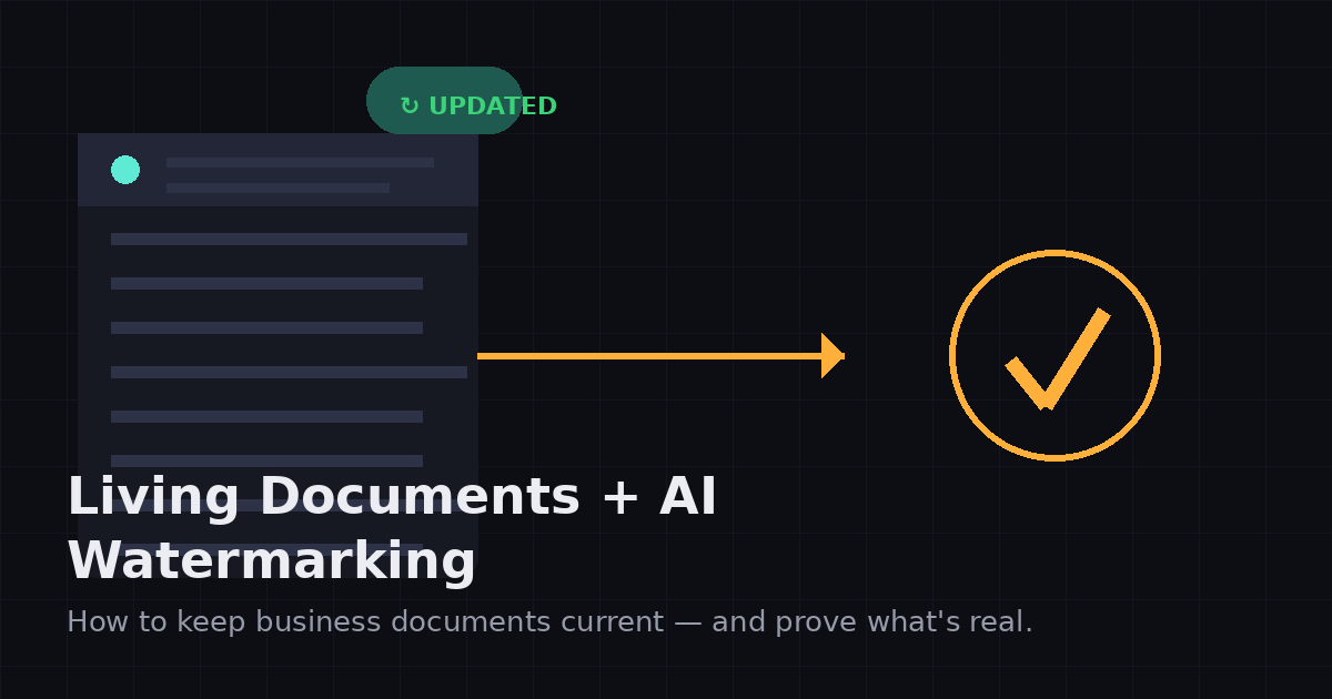 How do I keep my business documents up to date — living documents and AI watermarking guide